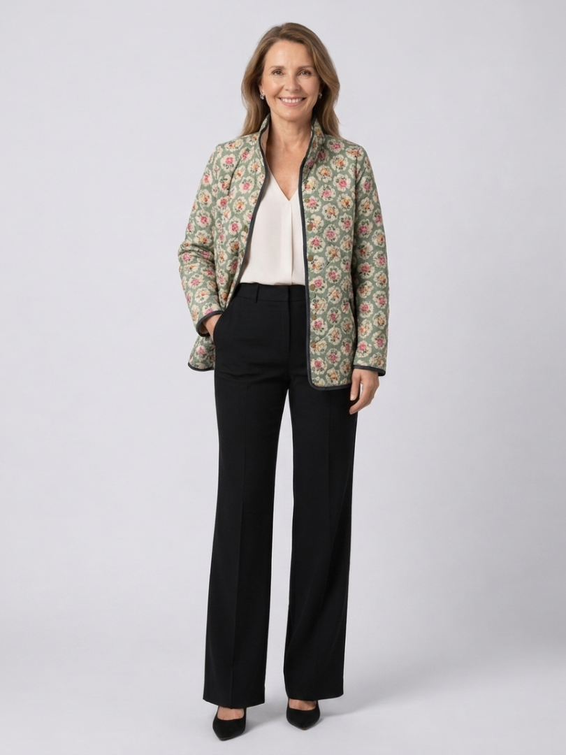 Almond Green Tapestry Quilted Jacket