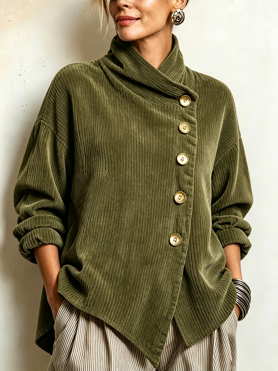 Shorna™ | Corduroy Ribbed turtleneck sweater