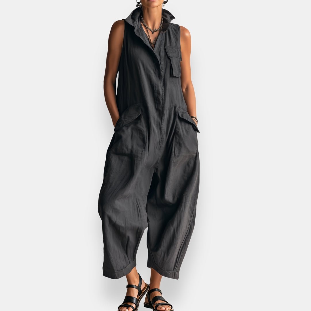 Helen™ | Sleeveless Linen Jumpsuit