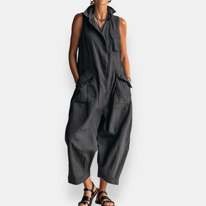 Helen™ | Sleeveless Linen Jumpsuit