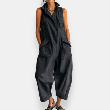 Helen™ | Sleeveless Linen Jumpsuit