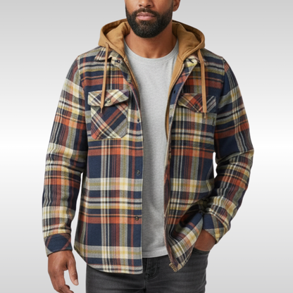 Richard™ | Checkered PATCHWORK HOODED JACKET , WARMTH WITH PERSONALITY