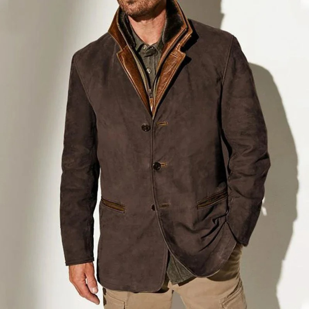 James™ | Men's Suede Button-Front Relaxed-Fit Vintage Jacket