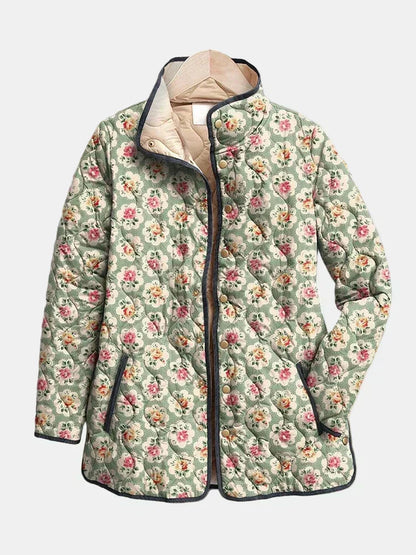 Almond Green Tapestry Quilted Jacket