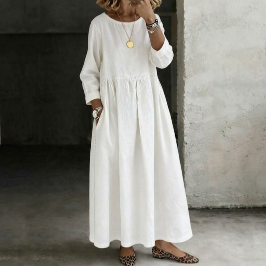 Jane | Vintage Denim-Look Maxi Dress