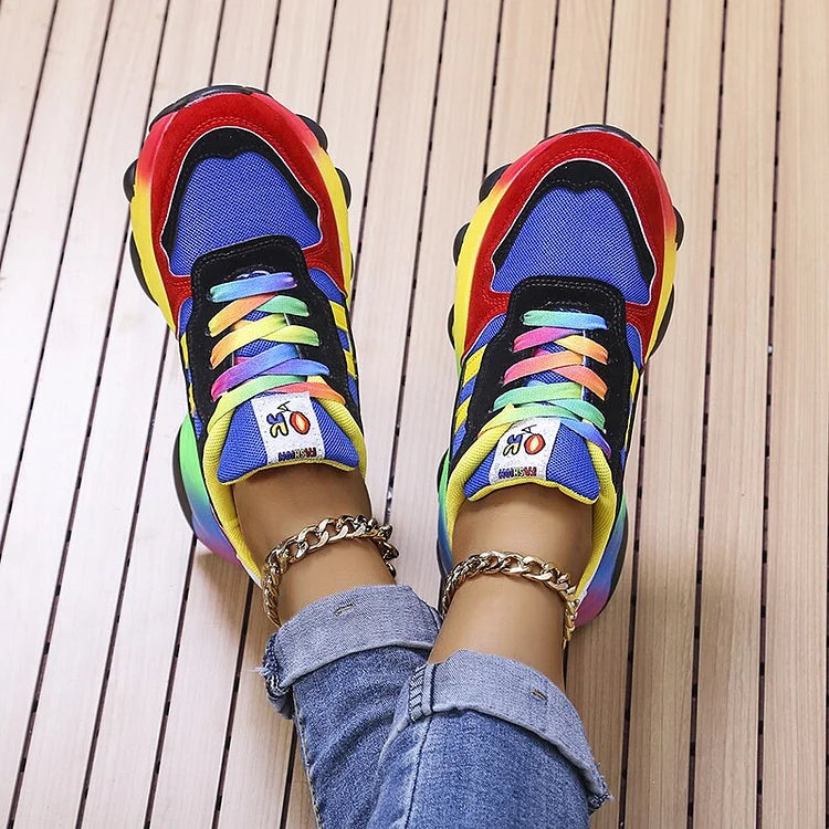Marden™ Roxy | Comfort Colored Rainbow Sneakers