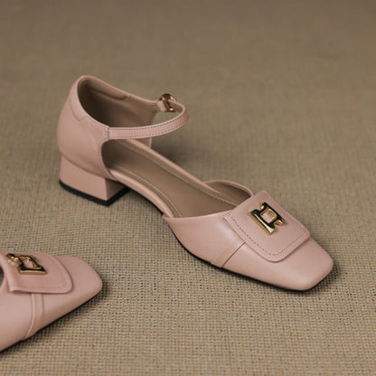 Hartley Buckled Leather Mary-Janes