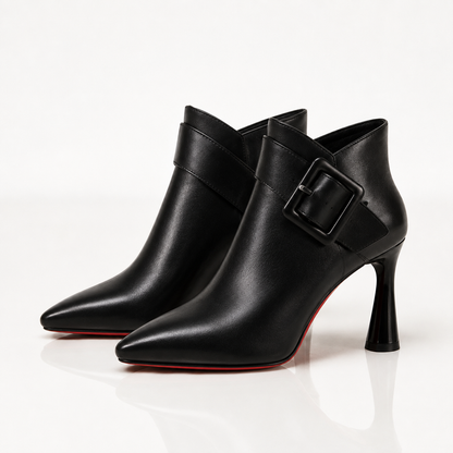 Samantha™ | Vintage Leather Buckle Ankle Boots