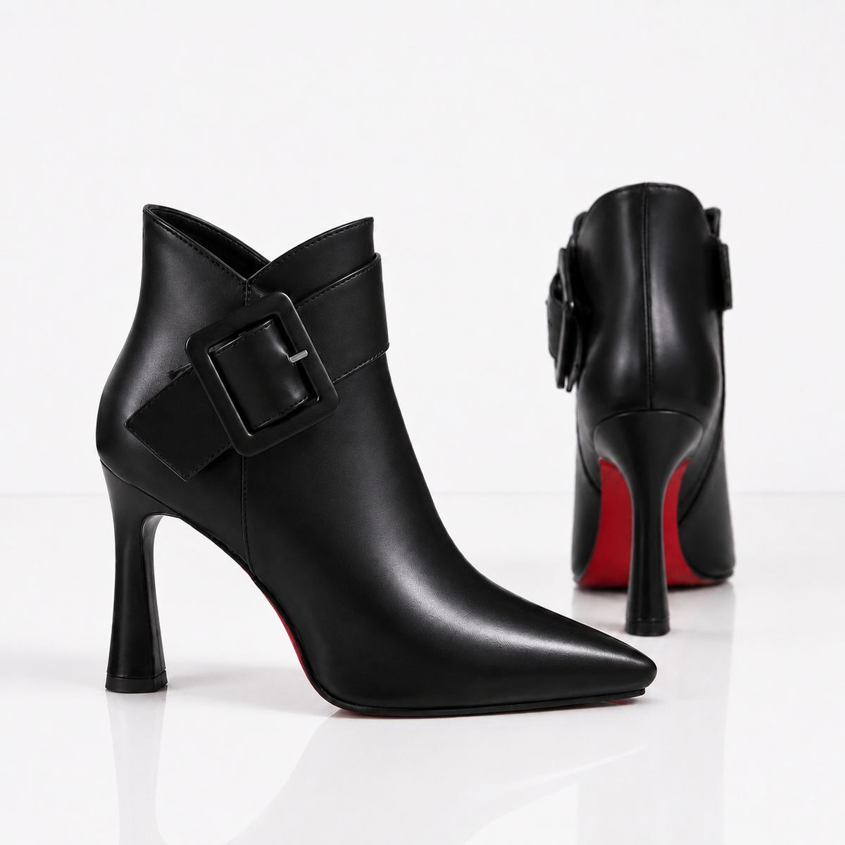 Samantha™ | Vintage Leather Buckle Ankle Boots