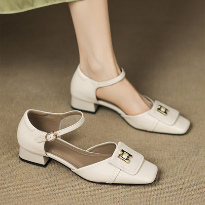 Hartley Buckled Leather Mary-Janes