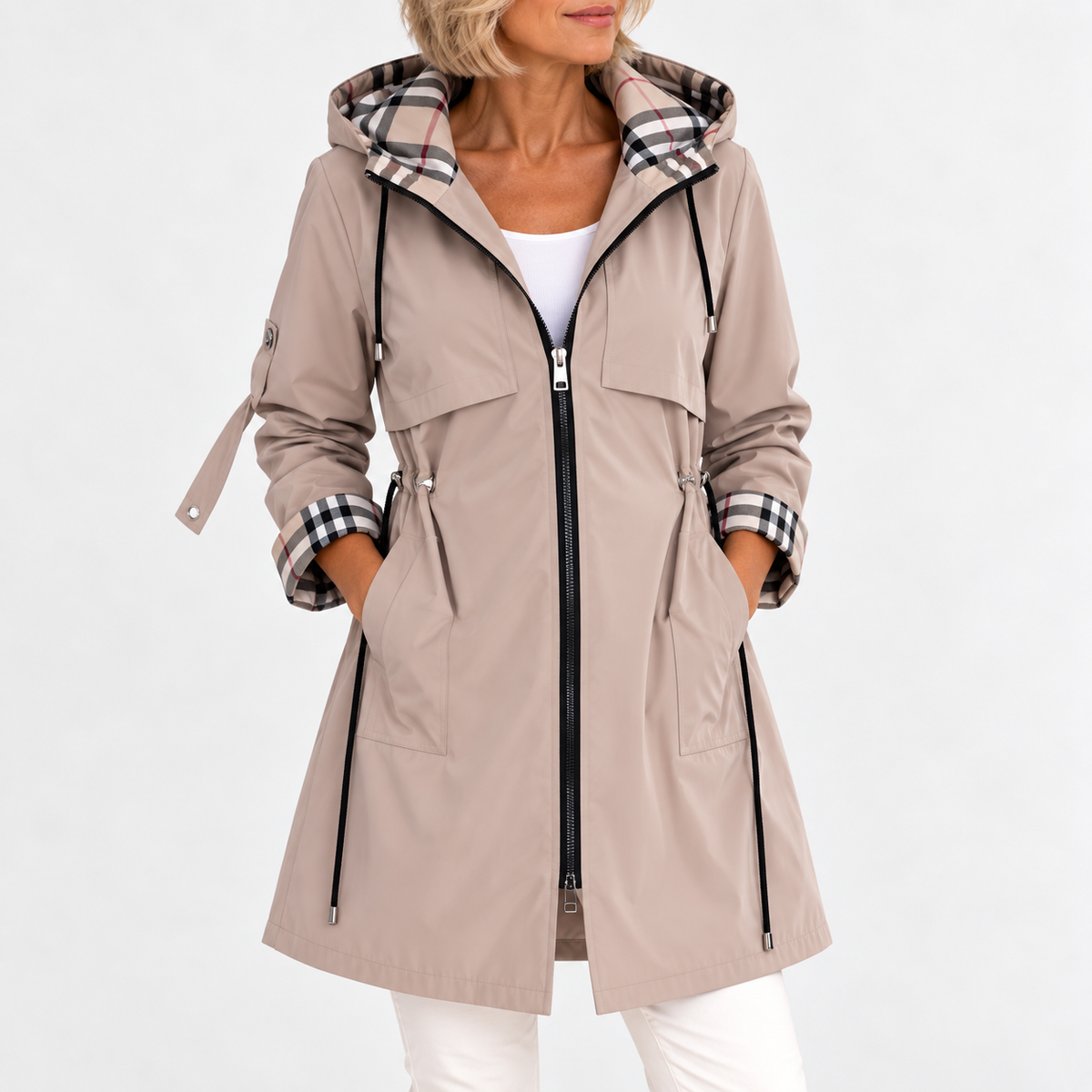 Rachel™ | Women's Waterproof Longline Hooded Trench Coat