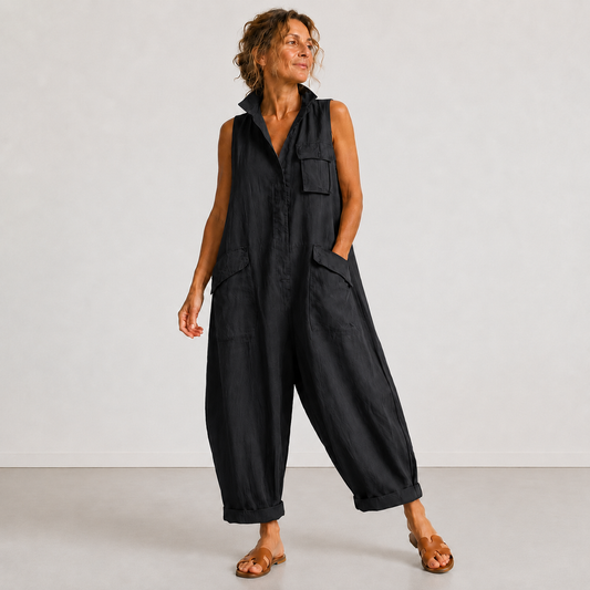 Helen™ | Sleeveless Linen Jumpsuit