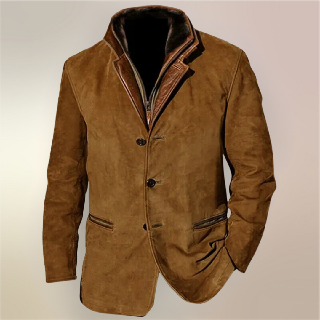 James™ | Men's Suede Button-Front Relaxed-Fit Vintage Jacket