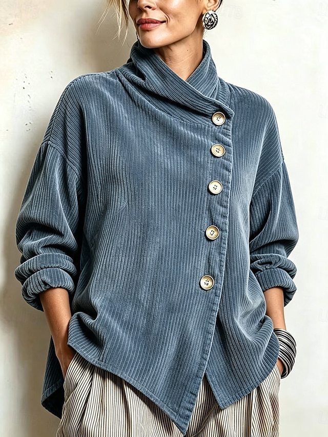 Shorna™ | Corduroy Ribbed turtleneck sweater