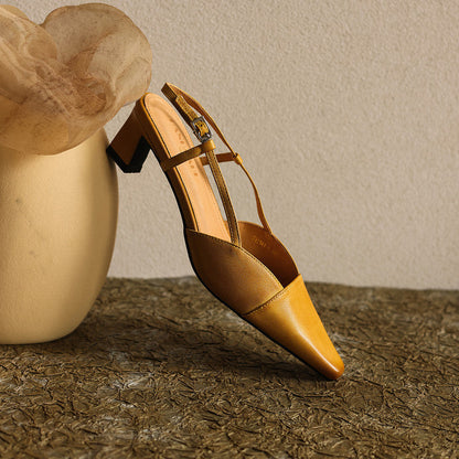 Dante Leather Slingback Heels