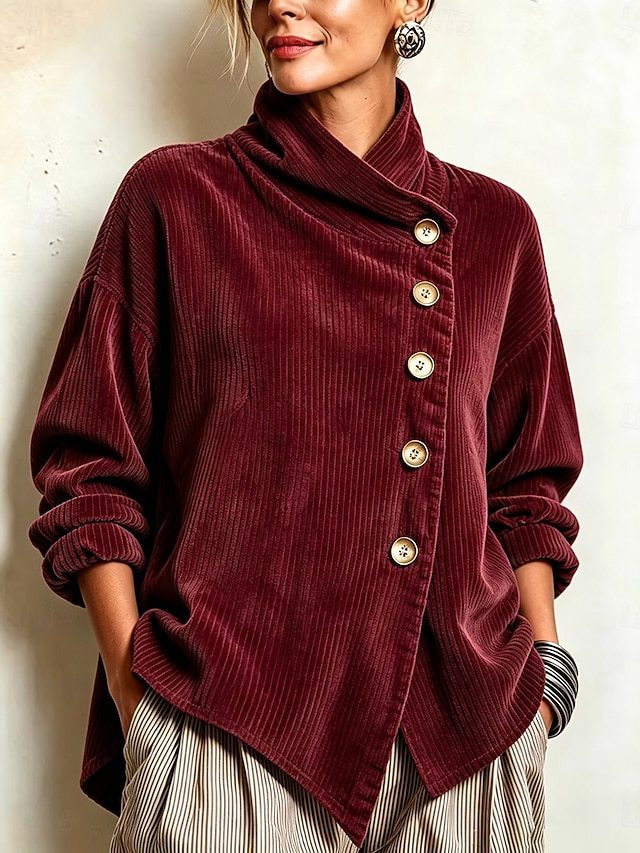 Shorna™ | Corduroy Ribbed turtleneck sweater