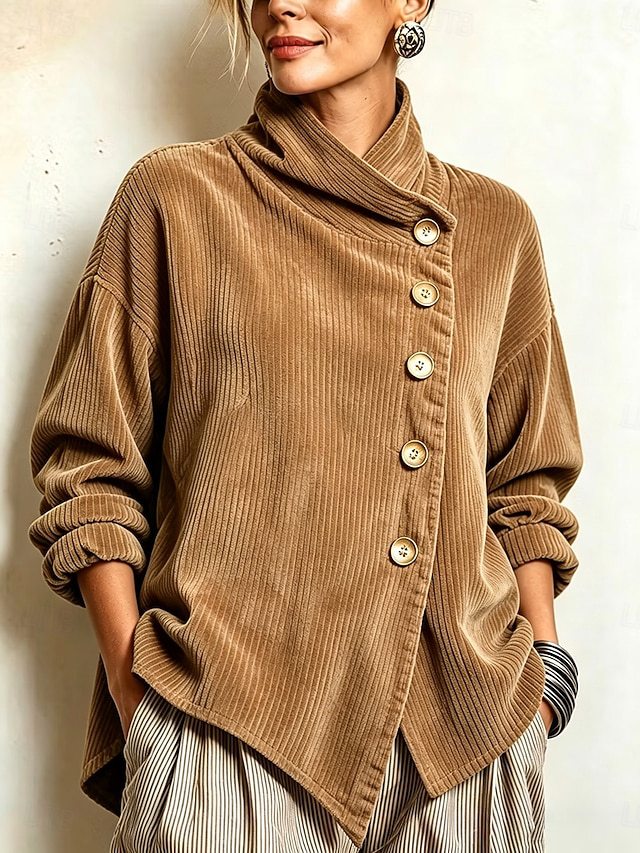 Shorna™ | Corduroy Ribbed turtleneck sweater