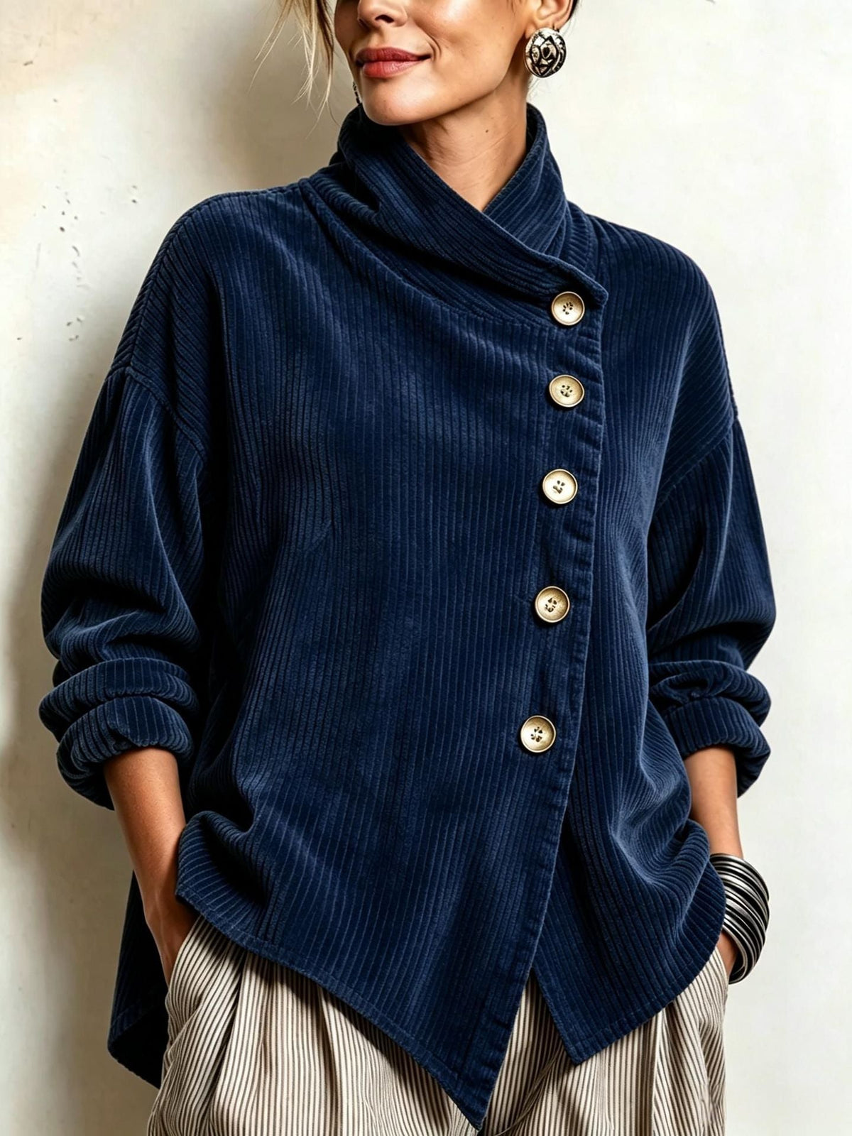 Shorna™ | Corduroy Ribbed turtleneck sweater