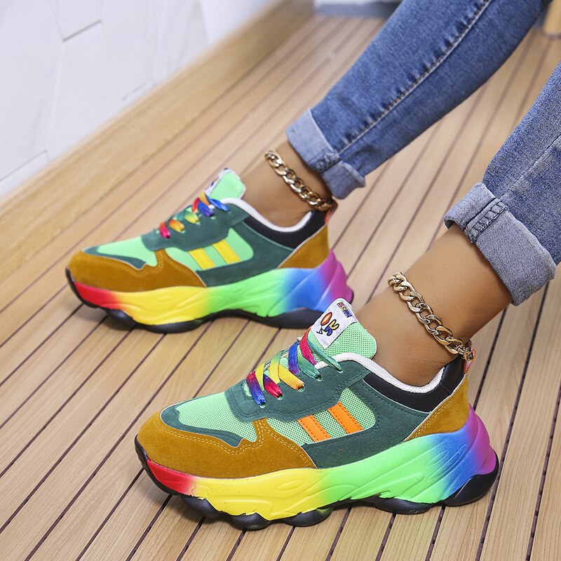 Marden™ Roxy | Comfort Colored Rainbow Sneakers