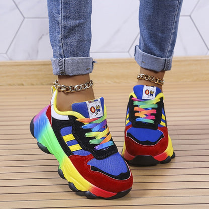 Marden™ Roxy | Comfort Colored Rainbow Sneakers