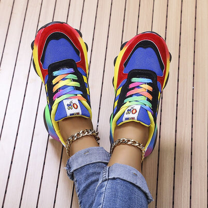 Marden™ Roxy | Comfort Colored Rainbow Sneakers
