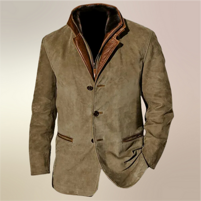 James™ | Men's Suede Button-Front Relaxed-Fit Vintage Jacket