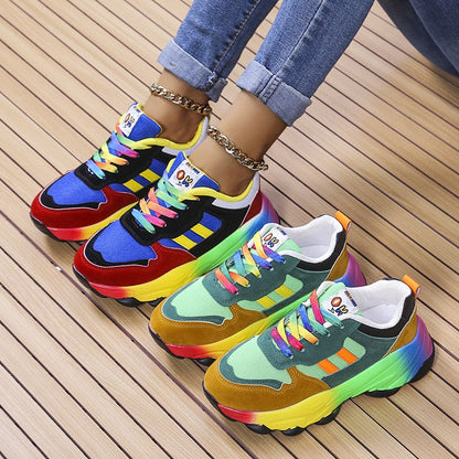 Marden™ Roxy | Comfort Colored Rainbow Sneakers