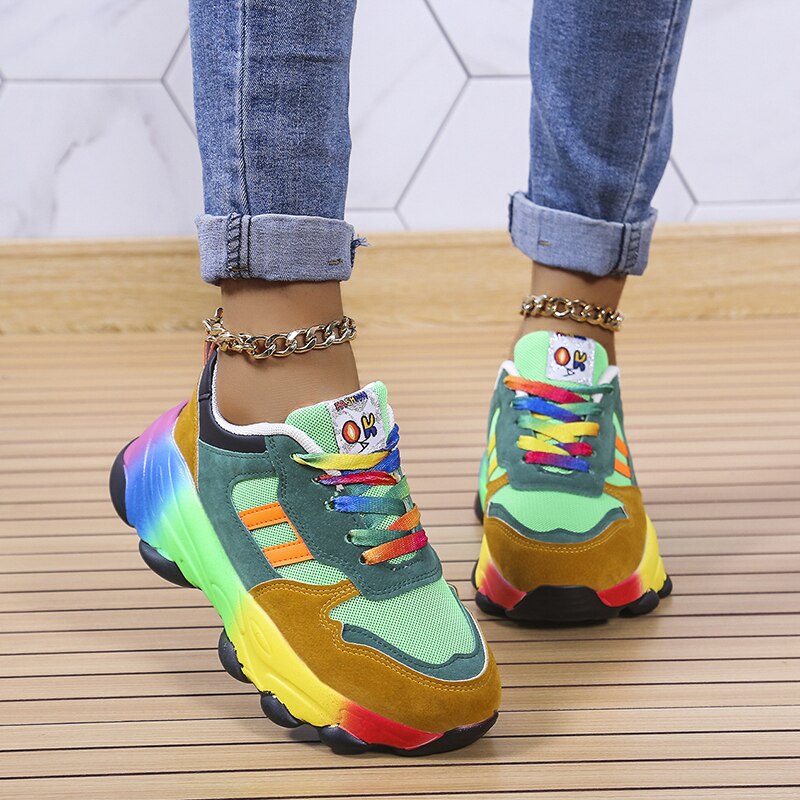 Marden™ Roxy | Comfort Colored Rainbow Sneakers