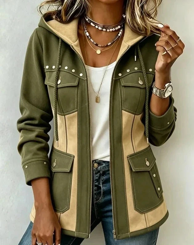 Marden™ | Jenny Women's Two-Tone Hooded Jacket