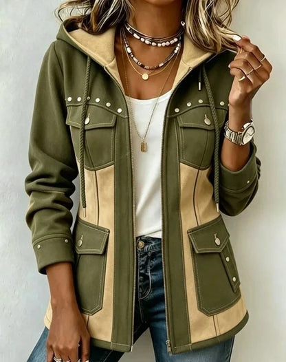 Marden™ | Jenny Women's Two-Tone Hooded Jacket