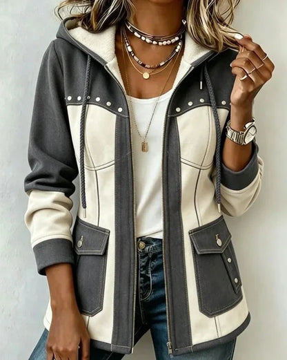 Marden™ | Jenny Women's Two-Tone Hooded Jacket