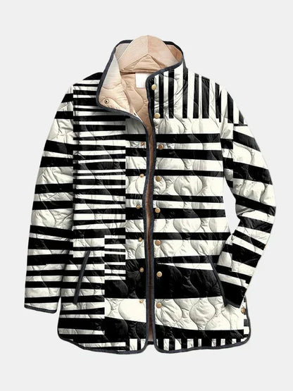 Graphic Stripes Quilted Jacket