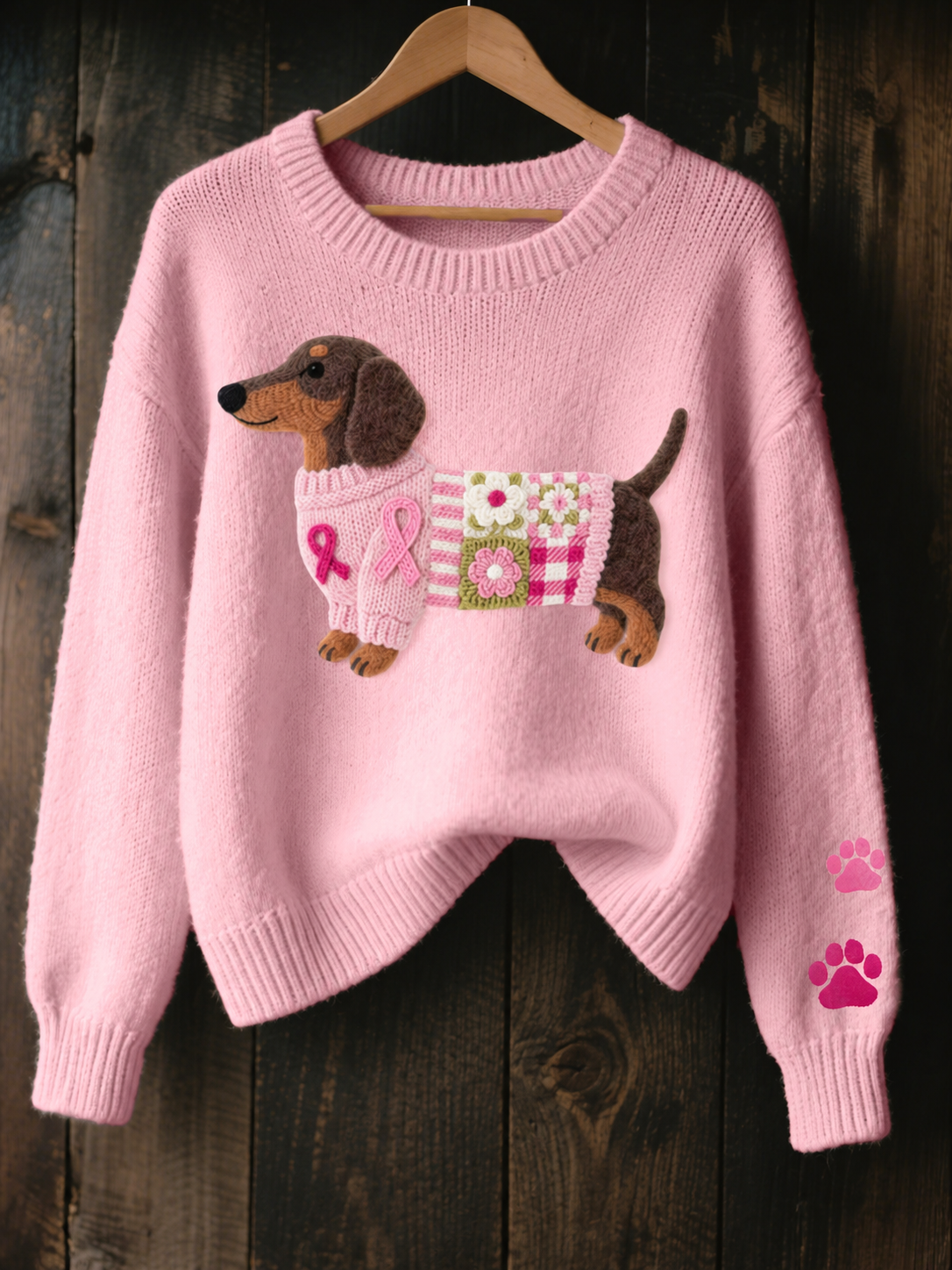 Georgia™ | Hand-Quilted Dog Graphic Knit Jumper
