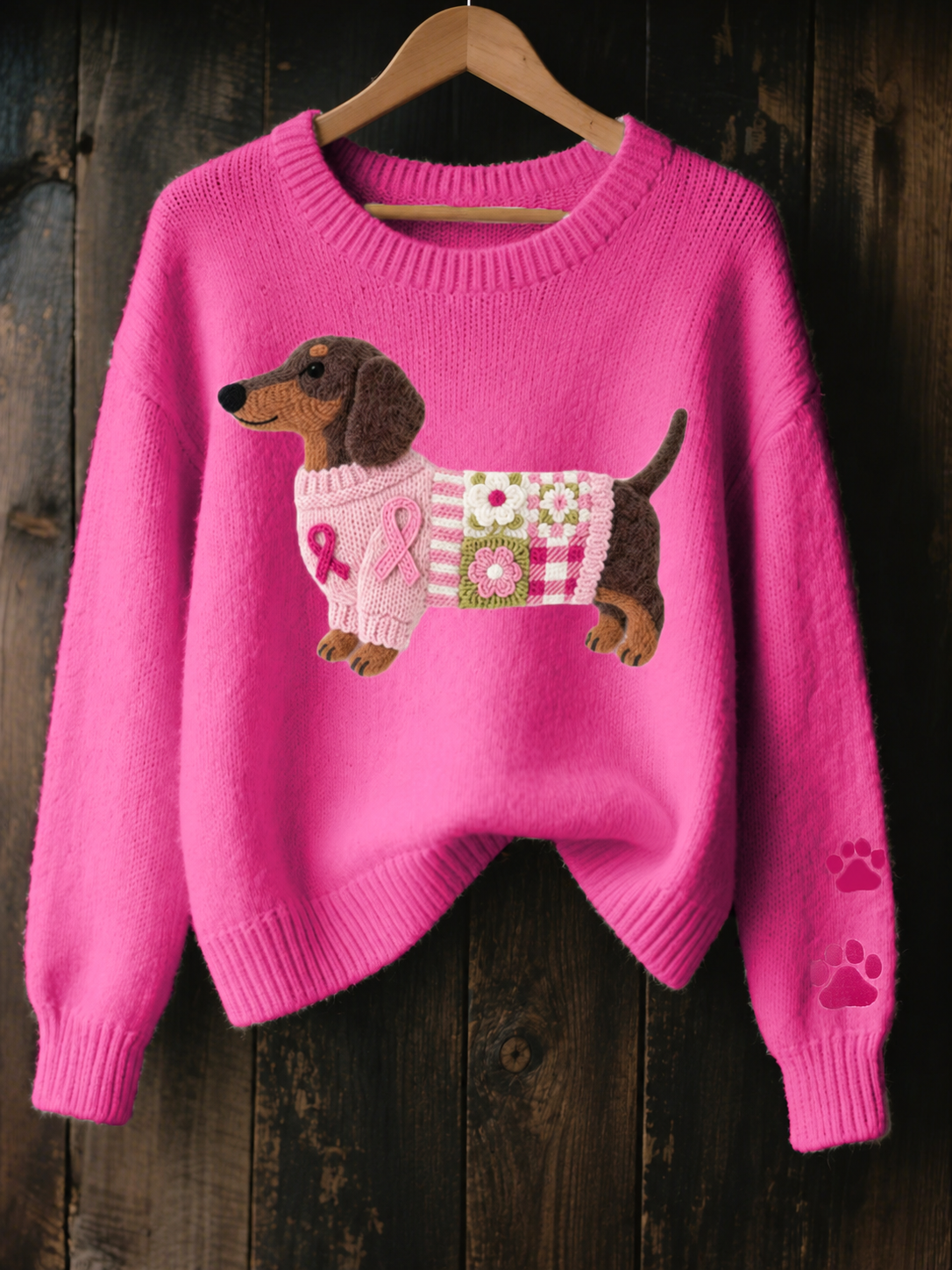 Georgia™ | Hand-Quilted Dog Graphic Knit Jumper
