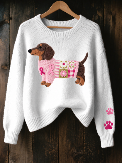 Georgia™ | Hand-Quilted Dog Graphic Knit Jumper