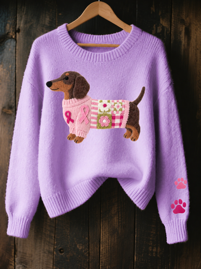 Georgia™ | Hand-Quilted Dog Graphic Knit Jumper