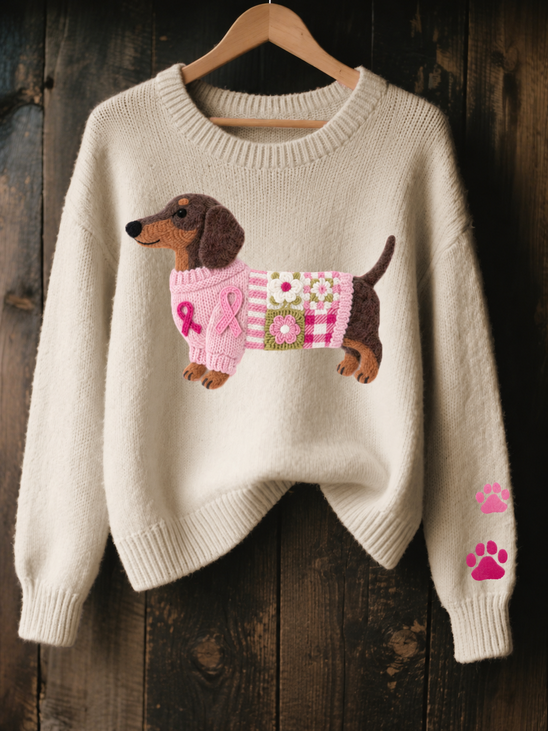 Georgia™ | Hand-Quilted Dog Graphic Knit Jumper