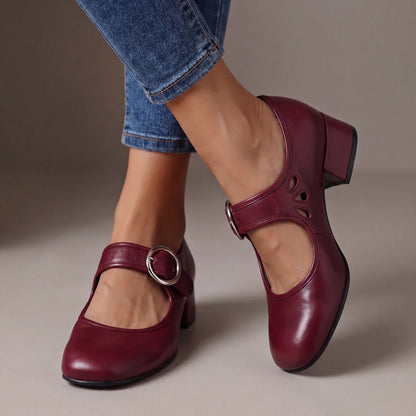 Marden™ | Women's Leather Heeled Mary Janes