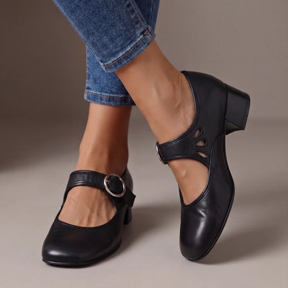 Marden™ | Women's Leather Heeled Mary Janes