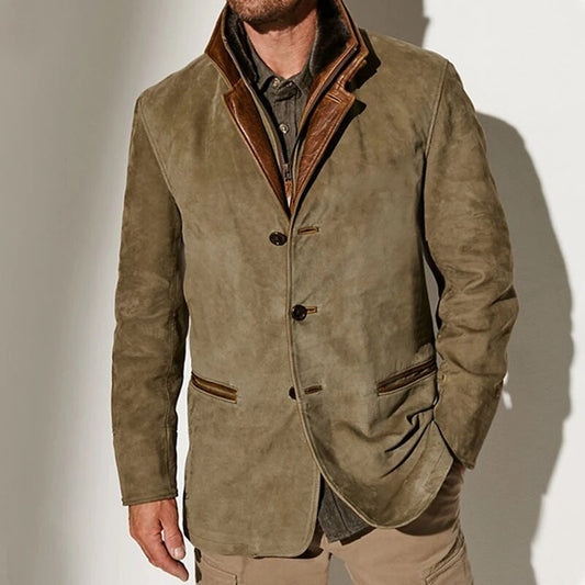 James™ | Men's Suede Button-Front Relaxed-Fit Vintage Jacket