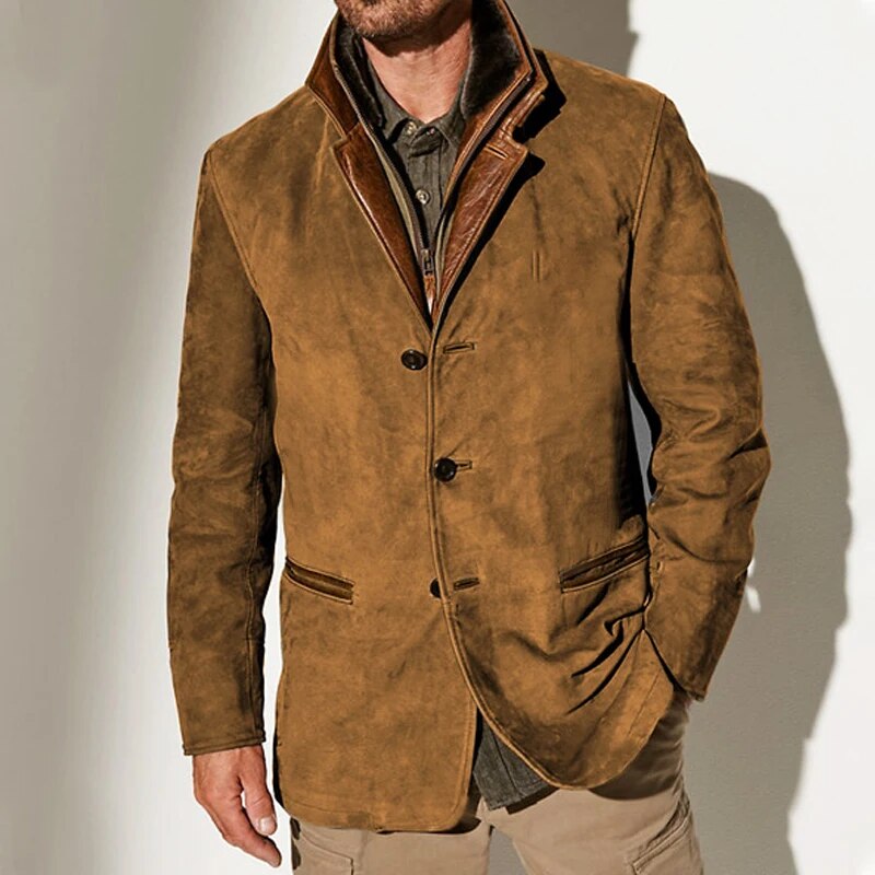 James™ | Men's Suede Button-Front Relaxed-Fit Vintage Jacket