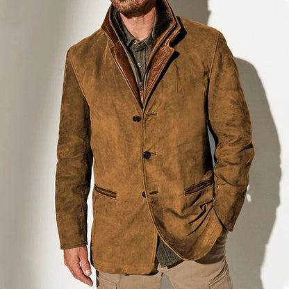 James™ | Men's Suede Button-Front Relaxed-Fit Vintage Jacket