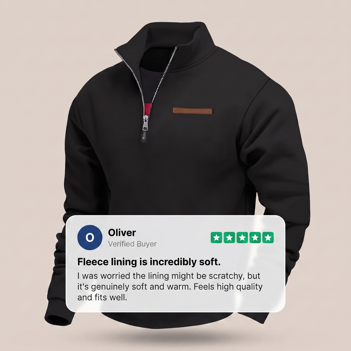 Lincoln™ | Men's Fleece Lined Pullover Sweatshirt – Relaxed Everyday Mens Jumper