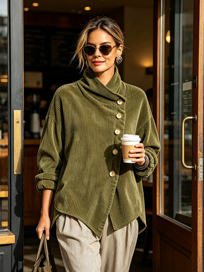 Shorna™ | Corduroy Ribbed turtleneck sweater