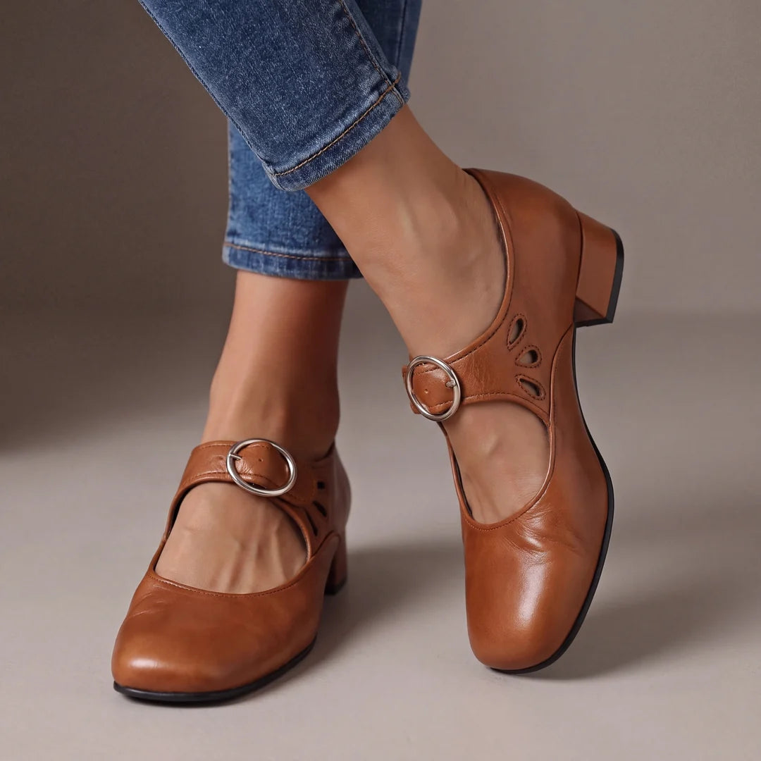 Marden™ | Women's Leather Heeled Mary Janes